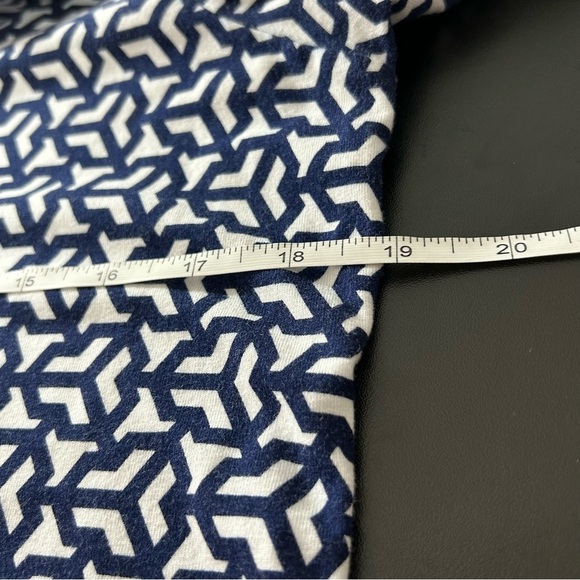 Pappagallo Tunic Top Women's 3/4 Sleeve Blue White Size Medium - Picture 5 of 6